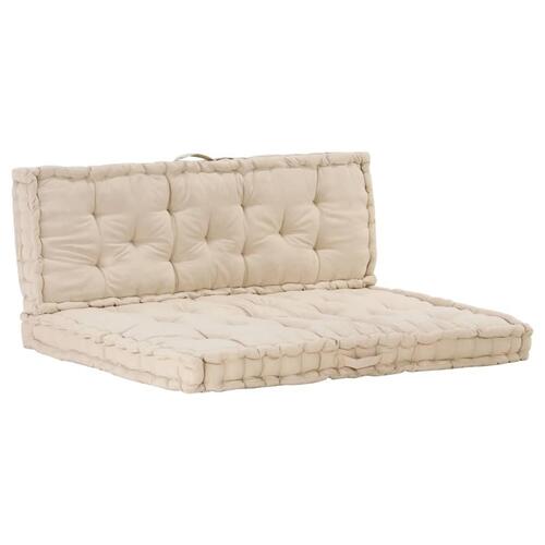 Hynder til pallesofa 2 stk. bomuld beige