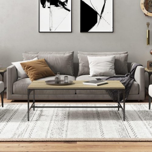 Sofabord 100x50x35 cm konstrueret træ sonoma-eg