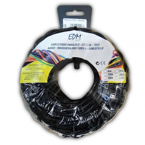EDM Product kabel - sort flet 2 x 1,5 mm, 25 m