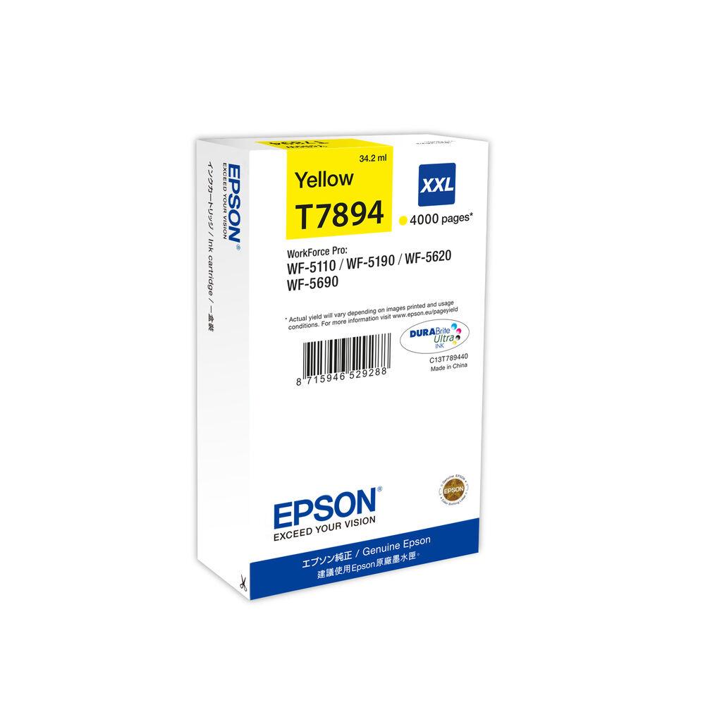 Se Epson T7894 Y blækpatron - Kompatibel - Gul 36 ml C13T789440 hos Boligcenter.dk