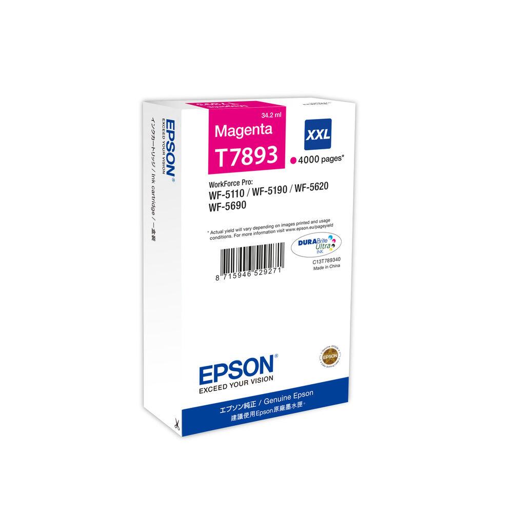 Se Epson T7893 M blækpatron - Kompatibel - Magenta 36 ml C13T789340 hos Boligcenter.dk