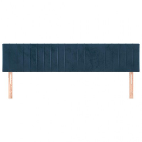 Sengegavl i fløjl 160 x 5 x 78/88 cm - mørkeblå