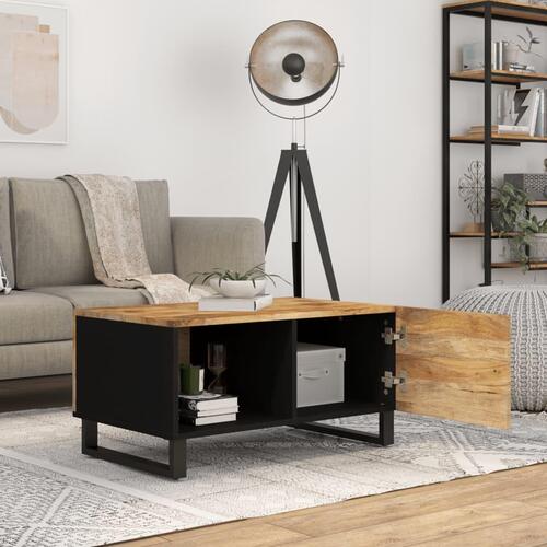 Sofabord 80x50x40 cm massivt mangotræ og konstrueret træ