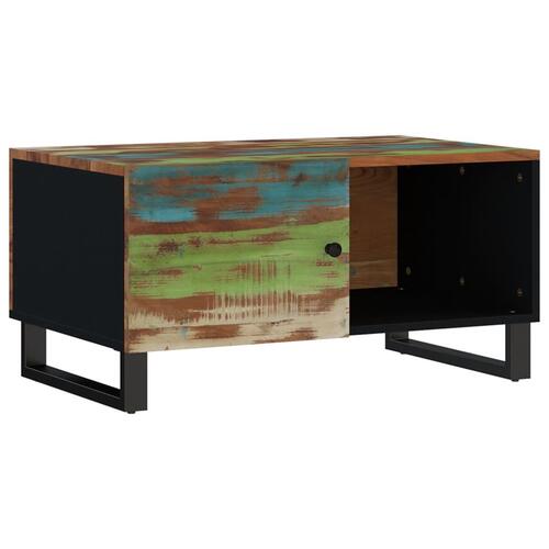 Sofabord 80x50x40 cm massivt genbrugstræ og konstrueret træ