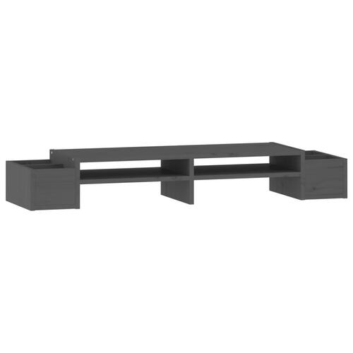 Skærmholder 100x27,5x15 cm massivt fyrretræ grå