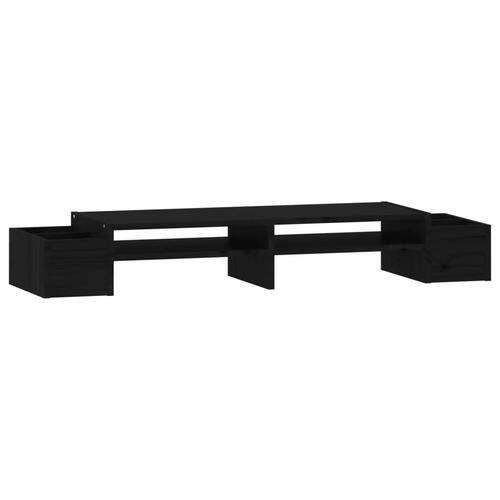 Skærmholder 100x27,5x15 cm massivt fyrretræ sort