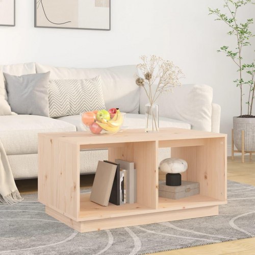 Sofabord i massivt fyrretræ - 80 × 50 × 40 cm, med opbevaring