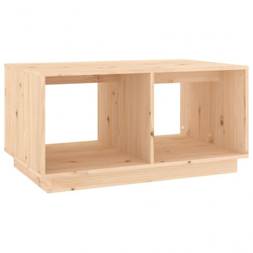 Sofabord i massivt fyrretræ - 80 × 50 × 40 cm, med opbevaring