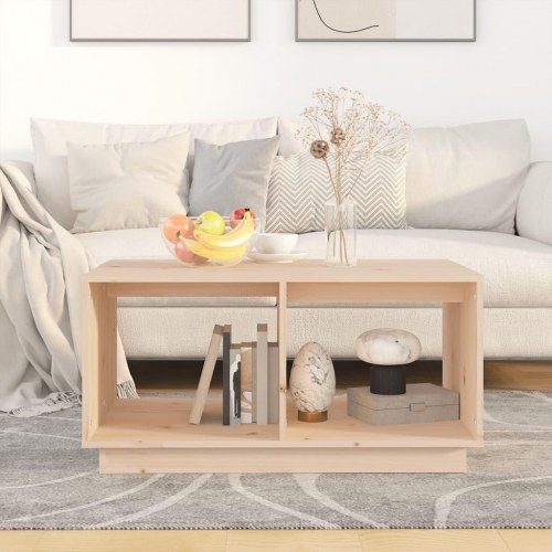 Sofabord i massivt fyrretræ - 80 × 50 × 40 cm, med opbevaring