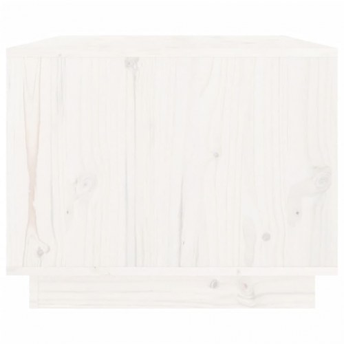 Sofabord i massivt fyr - hvid, 80 × 50 × 40 cm med opbevaring