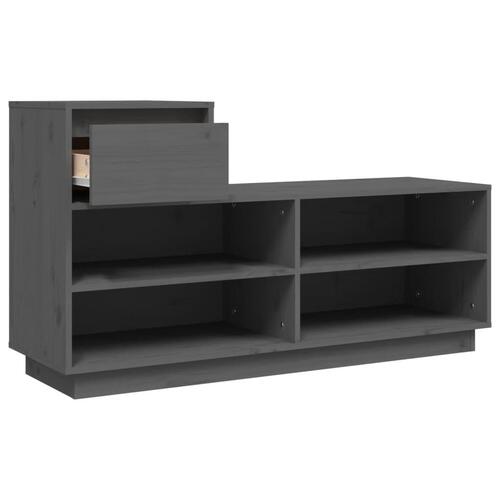 Skoreol 110x34x61 cm massivt fyrretræ grå