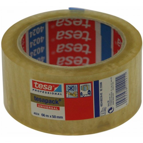 TESA pakketape gennemsigtig - 50 mm x 60 m (akryl)