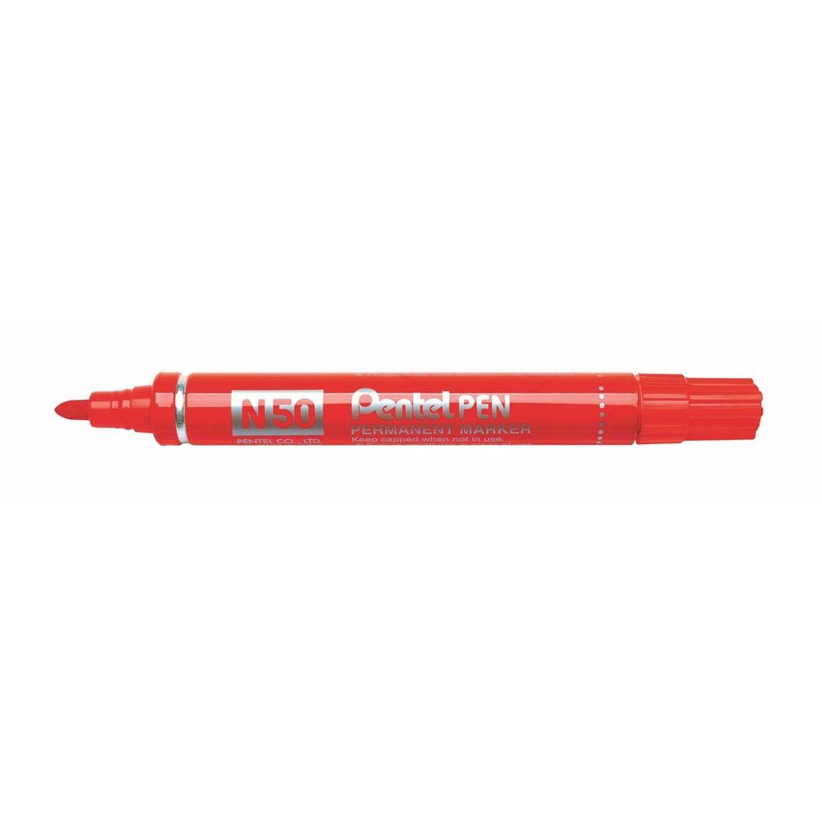 Pentel N50 sprittusch - rød, 12 stk., 2 mm