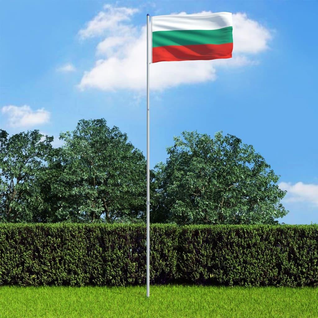 Bulgariens flag og flagstang 6 m aluminium