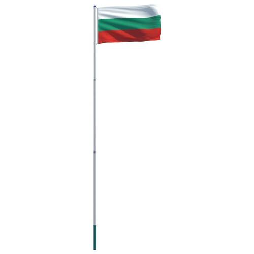 Bulgariens flag og flagstang 6 m aluminium