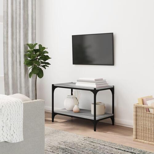Tv-bord 60x33x41 cm konstrueret træ og stål grå sonoma-eg