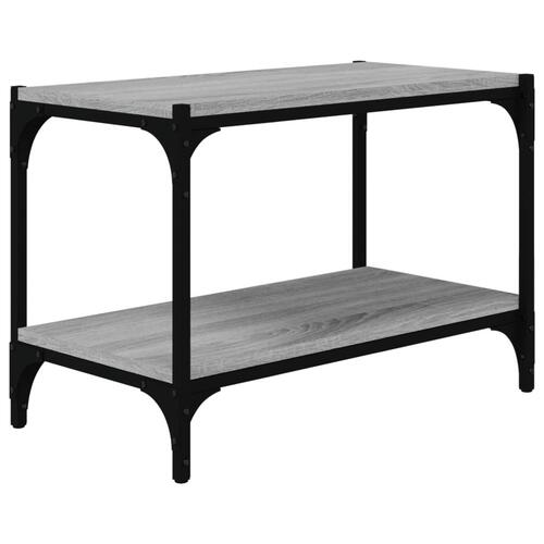 Tv-bord 60x33x41 cm konstrueret træ og stål grå sonoma-eg