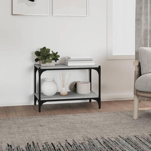 Tv-bord 60x33x41 cm konstrueret træ og stål grå sonoma-eg