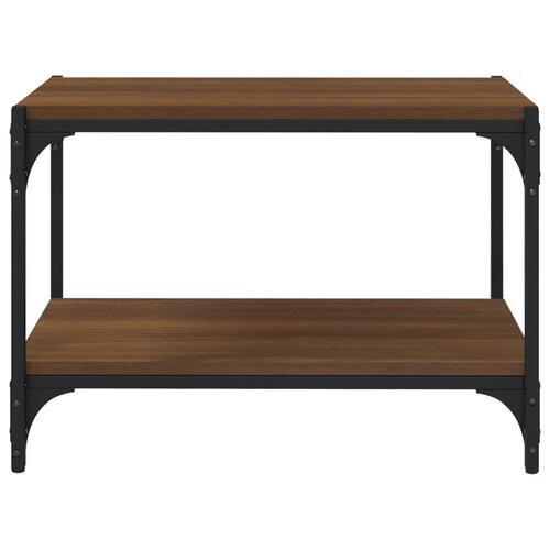 Tv-bord 60x33x41 cm konstrueret træ og stål brun egetræsfarve