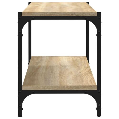 Tv-bord 80x33x41 cm konstrueret træ og stål sonoma-eg