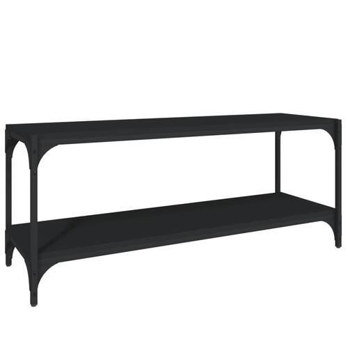 Tv-bord 100x33x41 cm konstrueret træ og stål sort