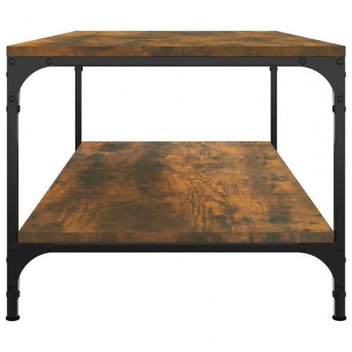 Sofabord 100x50x40 cm konstrueret træ røget egetræsfarve