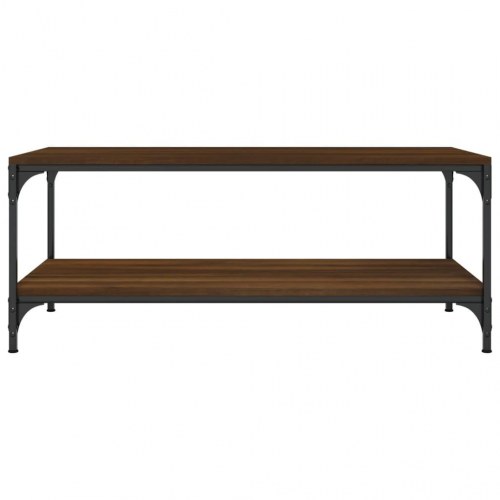 Sofabord 100x50x40 cm konstrueret træ brun egetræsfarve