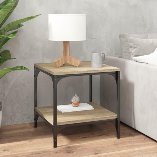Sofabord 50x50x40 cm konstrueret træ sonoma egetræsfarve