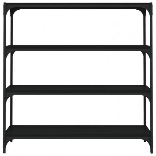 Bogreol 100x33x100 cm konstrueret træ og stål sort