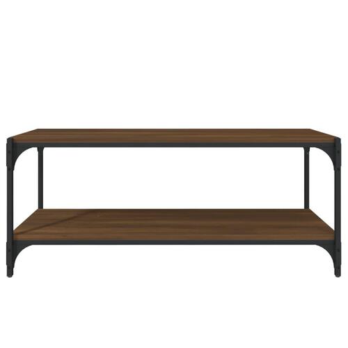Tv-bord 100x33x41 cm konstrueret træ og stål brun egetræsfarve