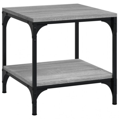 Sideborde sæt á 2 - 40×40×40 cm i grå sonoma-eg, konstrueret træ og stål