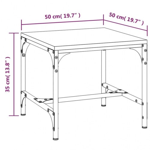 Sofabord 50x50x35 cm konstrueret træ røget egetræsfarve
