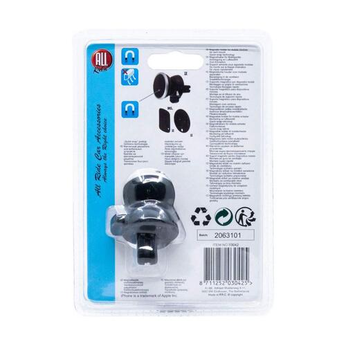 All Ride universal magnetisk mobilholder til bil - Ø 3,5 x 5 cm, sort