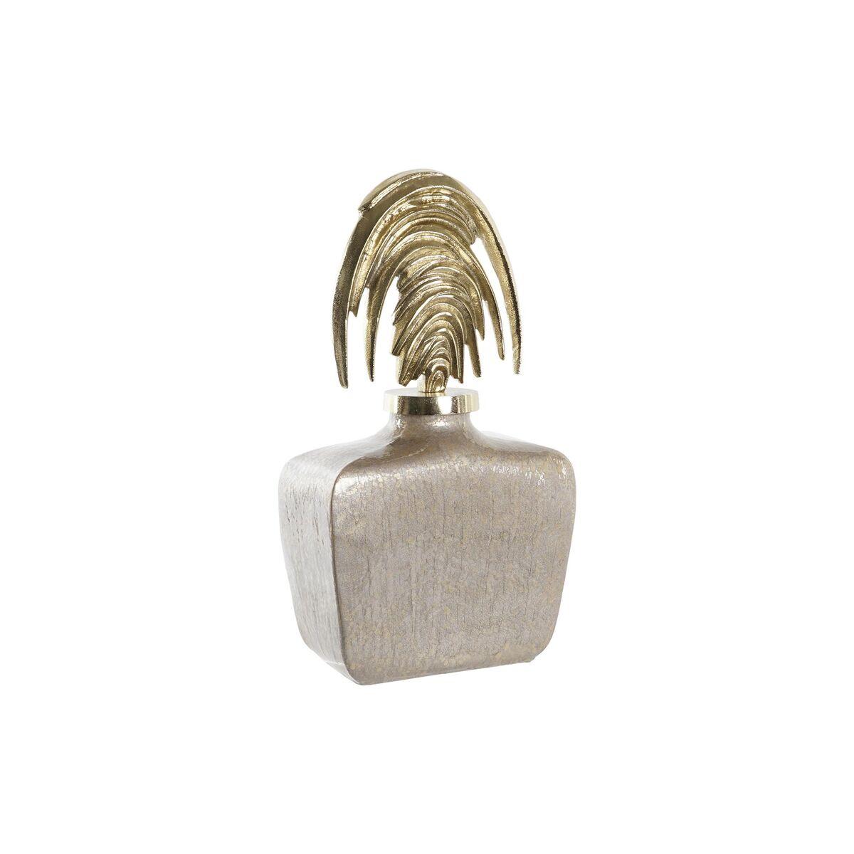 Vase i krystal og aluminium - beige/gylden (28 × 11 × 45 cm)