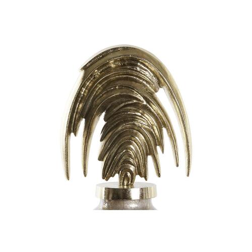 Vase i krystal og aluminium - beige/gylden (28 × 11 × 45 cm)