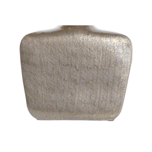 Vase i krystal og aluminium - beige/gylden (28 × 11 × 45 cm)