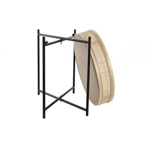 Urtepotte i metal og spanskrør, natur/sort - skandinavisk, 43 x 43 x 46 cm (sæt á 2)