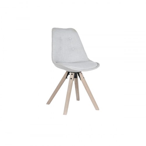 Spisebordsstol - lysegrå polyester, hrast, 48 × 44 × 84 cm