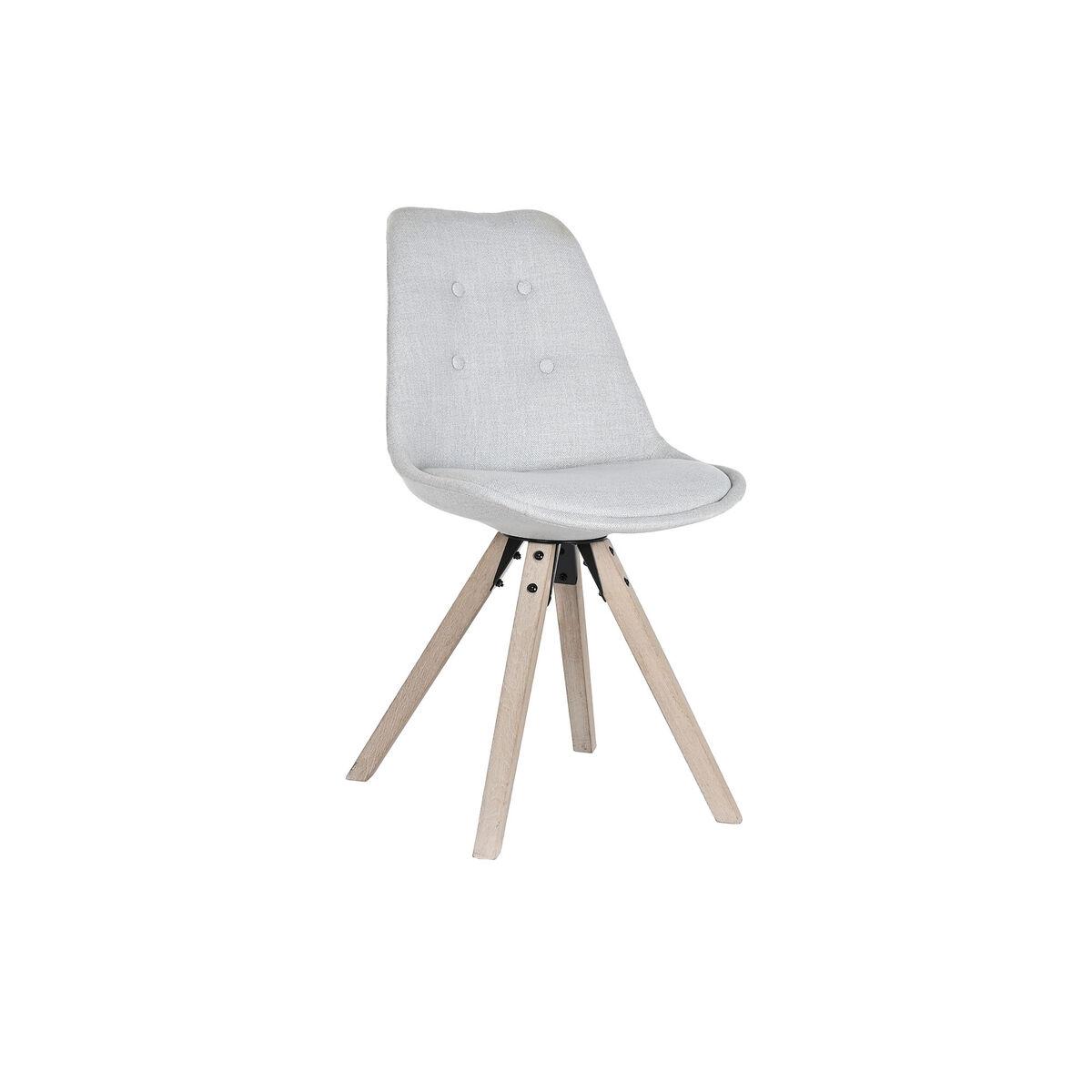 Spisebordsstol - lysegrå polyester, hrast, 48 × 44 × 84 cm