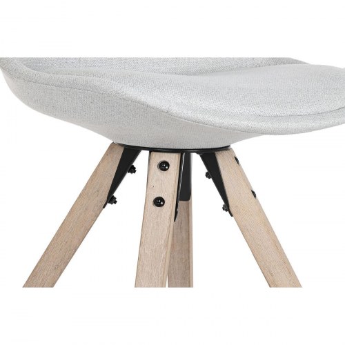 Spisebordsstol - lysegrå polyester, hrast, 48 × 44 × 84 cm