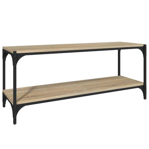 Tv-bord 100x33x41 cm konstrueret træ og stål sonoma-eg