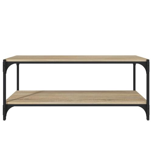 Tv-bord 100x33x41 cm konstrueret træ og stål sonoma-eg