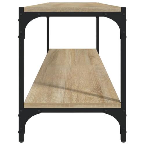 Tv-bord 100x33x41 cm konstrueret træ og stål sonoma-eg