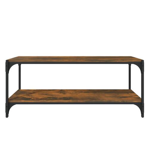 Tv-bord 100x33x41 cm konstrueret træ og stål røget egetræsfarve