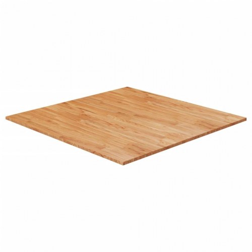 Firkantet bordplade 90x90x2,5 cm behandlet massivt eg lysebrun