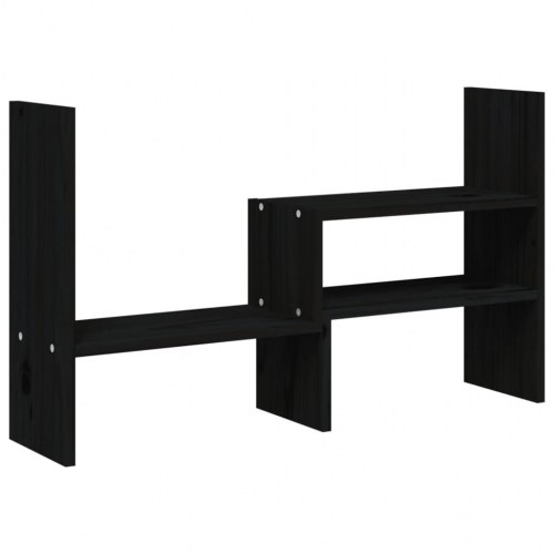 Skærmholder i massivt fyrretræ - sort, 39-72 x 17 x 43 cm