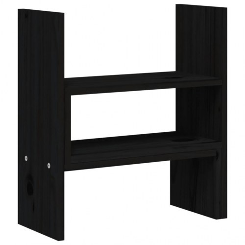 Skærmholder i massivt fyrretræ - sort, 39-72 x 17 x 43 cm