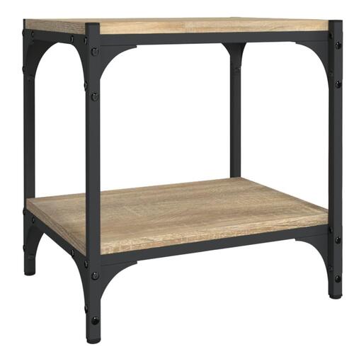 Tv-bord 40x33x41 cm konstrueret træ og stål sonoma-eg