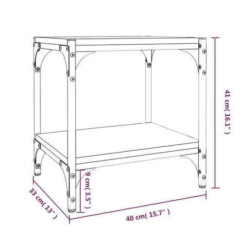 Tv-bord 40x33x41 cm konstrueret træ og stål sonoma-eg