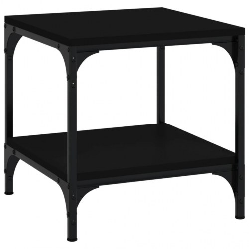 Sideborde - 2 stk. 40×40×40 cm i sort konstrueret træ med stålstel